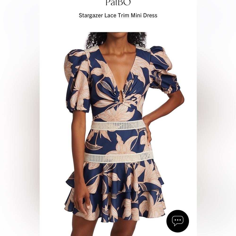 PatBO NWT stargazer lace trim mini dress